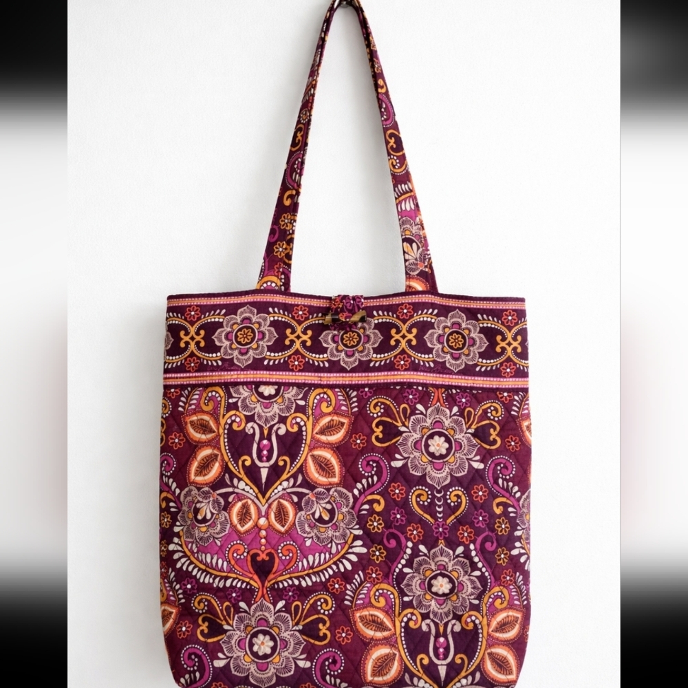 Vera Bradley Floral Tote - Purple and Orange